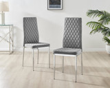 Giovani Round Black Large 120cm Table and 6 Velvet Milan Chairs - Milan velvet Dining Chairs grey (5).jpg