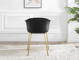 Palma Beige Stone Effect Round Dining Table & 4 Harper Gold Leg Chairs - Harper Black gold-4.jpg