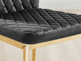 Palma Beige Stone Effect Round Dining Table & 4 Velvet Milan Gold Leg Chairs - Milan velvet Dining Chairs-black gold (8).jpg