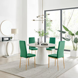 Palma Beige Stone Effect Round Dining Table & 4 Velvet Milan Gold Leg Chairs - palma-beige-high-gloss-modern-round-dining-table-4-green-velvet-milan-gold-chairs-set.jpg