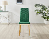 Palma Beige Stone Effect Round Dining Table & 4 Velvet Milan Gold Leg Chairs - Milan velvet Dining Chairs-green gold (4).jpg