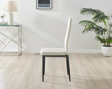 Palma Beige Stone Effect Round Dining Table & 4 Velvet Milan Black Leg Chairs - Milan velvet Dining Chairs-cream black (5).jpg
