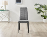 Palma Beige Stone Effect Round Dining Table & 4 Velvet Milan Black Leg Chairs - Milan velvet Dining Chairs grey black (1).jpg