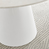 Palma Beige Stone Effect Round Dining Table & 6 Corona Gold Leg Chairs - palma-beige-high-gloss-modern-round-dining-table-4.jpg