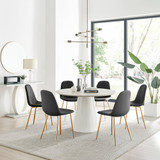 Palma Beige Stone Effect Round Dining Table & 6 Corona Gold Leg Chairs - palma-beige-high-gloss-modern-round-dining-table-6-black-leather-corona-gold-chairs-set.jpg