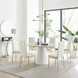 Palma Beige Stone Effect Round Dining Table & 6 Velvet Milan Gold Leg Chairs - palma-beige-high-gloss-modern-round-dining-table-6-cream-velvet-milan-gold-chairs-set.jpg