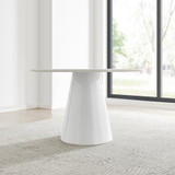 Palma Beige Stone Effect Round Dining Table & 6 Velvet Milan Silver Leg Chairs - palma-beige-high-gloss-modern-round-dining-table-6.jpg
