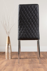 Palma Beige Stone Effect Round Dining Table & 6 Milan Chrome Leg Chairs - black-modern-milan-dining-chair-leather-chrome-7.jpg