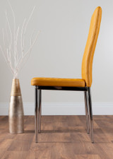 Palma Beige Stone Effect Round Dining Table & 6 Milan Chrome Leg Chairs - mustard-modern-milan-dining-chair-leather-chrome-3.jpg