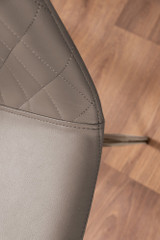 Palma Beige Stone Effect Round Dining Table & 4 Corona Silver Chairs - beige-corona-chrome-leg-modern-leather-dining-chair-5.jpg