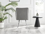 Palma Beige Stone Effect Round Dining Table & 6 Falun Silver Leg Chairs - Falun-Light Grey-Fabric-Silver-Leg-Dining-Chair-4.jpg