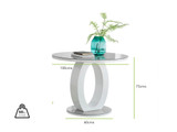 Giovani Round Grey 100cm Table & 4 Velvet Belgravia Chairs - Gio Round Grey 100 Dining Table Dimensions Image.jpg