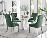 Giovani Round Grey 100cm Table & 4 Velvet Belgravia Chairs - giovani-100-gry-gloss-round-dining-table-4-green-velvet-belgravia-chairs-set.jpg