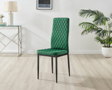 Novara White Gloss Gold Leg 120cm Round Dining Table & 4 Velvet Milan Black Leg Chairs - Milan velvet Dining Chairs-green black (1).jpg