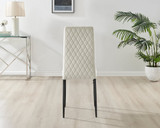 Novara 100cm Round Dining Table and 4 Velvet Milan Black Leg Chairs - Milan velvet Dining Chairs-cream black (4).jpg