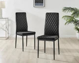 Novara 100cm Round Dining Table and 4 Velvet Milan Black Leg Chairs - Milan velvet Dining Chairs black  black (5).jpg
