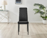 Novara White Gloss Black Leg 120cm Round Dining Table & 4 Velvet Milan Black Leg Chairs - Milan velvet Dining Chairs black  black (4).jpg