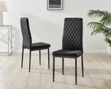 Enna White Glass Extending Dining Table and 4 Velvet Milan Black Leg Chairs - Milan velvet Dining Chairs black  black (6).jpg