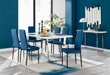 Kylo White High Gloss Dining Table & 6 Velvet Milan Chairs - kylo-160-white-gloss-rectangular-dining-table-6-navy-velvet-milan-black-chairs-set.jpg