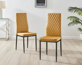 Imperia 4 Black Dining Table and 4 Velvet Milan Black Leg Chairs - Milan velvet Dining Chairs-mustard black (1).jpg