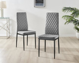 Imperia 4 Black Dining Table and 4 Velvet Milan Black Leg Chairs - Milan velvet Dining Chairs grey black (5).jpg