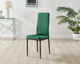Imperia 4 Black Dining Table and 4 Velvet Milan Black Leg Chairs - Milan velvet Dining Chairs-green black (1).jpg