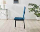 Imperia 4 Black Dining Table and 4 Velvet Milan Black Leg Chairs - Milan velvet Dining Chairs-navy black (3).jpg