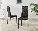 Imperia 4 Black Dining Table and 4 Velvet Milan Black Leg Chairs - Milan velvet Dining Chairs black  black (6).jpg