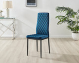 Novara White Marble Round Dining Table & 4 Velvet Milan Black Leg Chairs - Milan velvet Dining Chairs-navy black (6).jpg