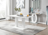 Imperia 6 White Dining Table and 6 Velvet Milan Black Leg Chairs - imperia-6-seater-high-gloss-modern-rectangle-dining-table-1.jpg