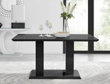 Imperia 6 Black Dining Table and 6 Velvet Milan Black Leg Chairs - imperia-6-black-high-gloss-modern-rectangle-dining-table-2.jpg