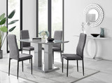Imperia 4 Grey Dining Table and 4 Velvet Milan Black Leg Chairs - imperia-4-grey-high-gloss-rectangle-dining-table-4-grey-velvet-milan-chairs-black-set.jpg