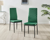 Imperia 4 Grey Dining Table and 4 Velvet Milan Black Leg Chairs - Milan velvet Dining Chairs-green black (5).jpg