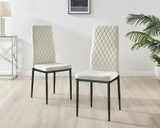 Imperia 4 Grey Dining Table and 4 Velvet Milan Black Leg Chairs - Milan velvet Dining Chairs-cream black (1).jpg