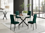 Novara White Marble Black Leg Round Dining Table & 4 Velvet Milan Black Leg Chairs - novara-marble-100-black-metal-round-dining-table-4-green-velvet-milan-black-chairs-set.jpg