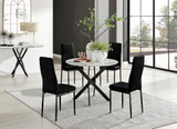 Novara White Marble Black Leg Round Dining Table & 4 Velvet Milan Black Leg Chairs - novara-marble-100-black-metal-round-dining-table-4-black-velvet-milan-black-chairs-set.jpg