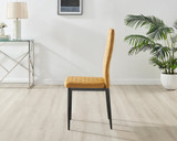 Enna Black Glass Extending Dining Table and 4 Velvet Milan Black Leg Chairs - Milan velvet Dining Chairs-mustard black (5).jpg
