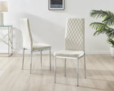Novara White Marble Black Leg Round Dining Table & 4 Velvet Milan Chairs - Milan velvet Dining Chairs-cream (2).jpg