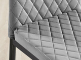 Giovani Round Grey 100cm Table and 4 Velvet Milan Black Leg Chairs - Milan velvet Dining Chairs grey black (7).jpg