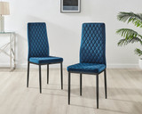 Lira 100 Extending Dining Table and 6 Velvet Milan Black Leg Chairs - Milan velvet Dining Chairs-navy black (1).jpg