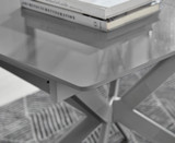 Lira 100cm Grey Metal Extending Dining Table & 6 Velvet Milan Gold Leg Chairs - lira-grey-100cm-4-seater-high-gloss-square-modern-dining-table-4.jpg