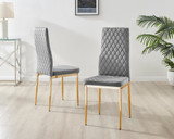 Palma White Marble Effect Round Dining Table & 4 Velvet Milan Gold Leg Chairs - Milan velvet Dining Chairs grey  gold (6).jpg