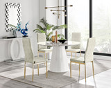 Palma White Marble Effect Round Dining Table & 4 Velvet Milan Gold Leg Chairs - Palma-120cm-marble-gloss-round-dining-table-4-cream-velvet-milan-gold-chairs-set.jpg