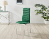 Andria Black Leg Marble Effect Dining Table and 6 Velvet Milan Chairs - Milan velvet Dining Chairs-green (1).jpg