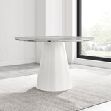 Palma White Marble Effect Round Dining Table & 4 Velvet Milan Chairs - Palma-120-marble-round-dining-table-6.jpg