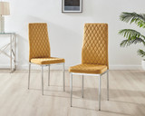 Novara White High Gloss Round Dining Table & 4 Velvet Milan Chairs - Milan velvet Dining Chairs-mustard (1).jpg