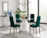 Palma White Marble Effect Round Dining Table & 4 Velvet Milan Black Leg Chairs - PALMA-~3.jpg