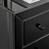 Lexi 3 Drawer Black Slim Mirrored Bedside Table - Lexi-small-bedside-table-black-5.jpg