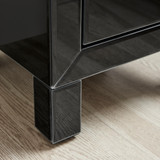 Lexi 3 Drawer Black Slim Mirrored Bedside Table - Lexi-small-bedside-table-black-6.jpg