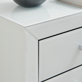 Lexi 3 Drawer White Slim Mirrored Bedside Table - Lexi-small-bedside-table-white-5.jpg